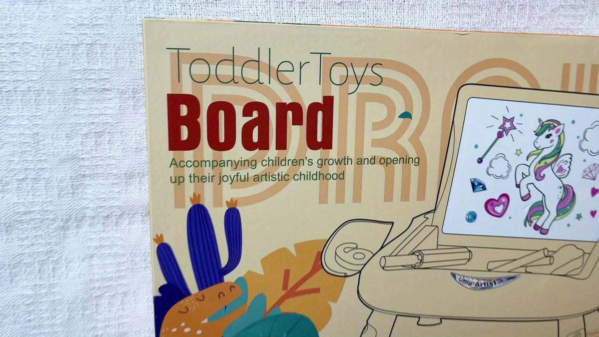 Magnetic Doodle Board Double Sided for Kids – Portable Foldable Drawing Writing Easel with Teaching Supplies Creative Toy Gift for Boys Girls Toddlers Ages 3+ Birthday Christmas
