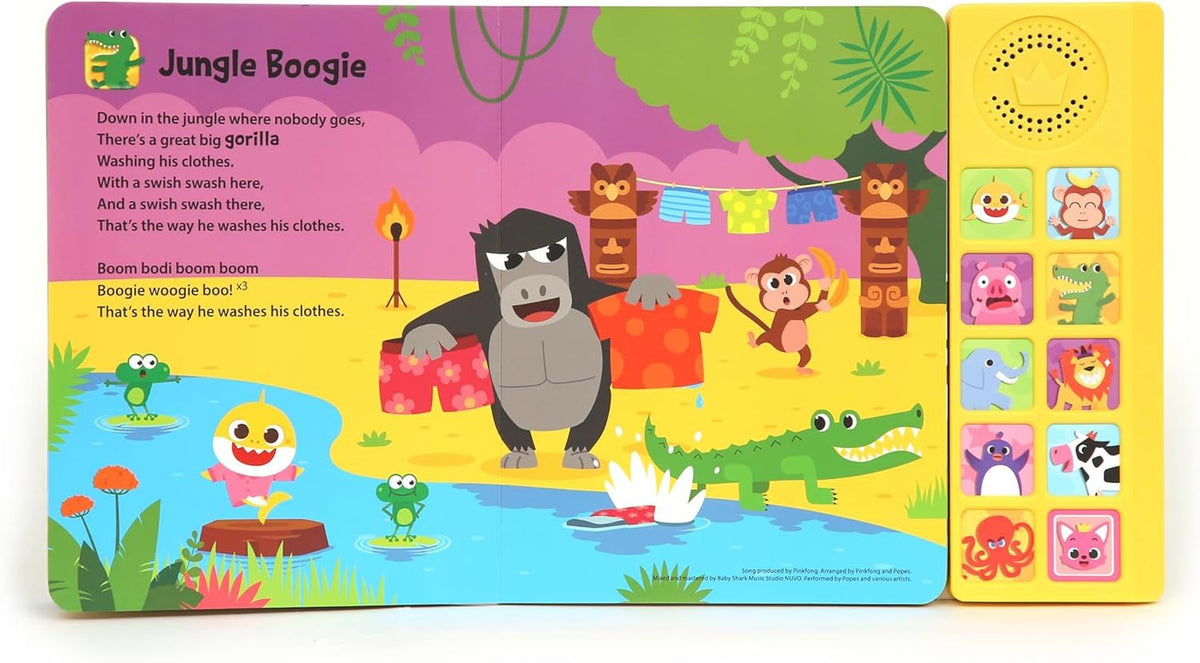 Baby Shark Sound Book for Toddlers — Pinkfong 10-Button Interactive Animal Songs Sing-Along Nursery Rhymes Learning Book Kids Ages 1-3, Birthday Baby Shower Christmas Gift