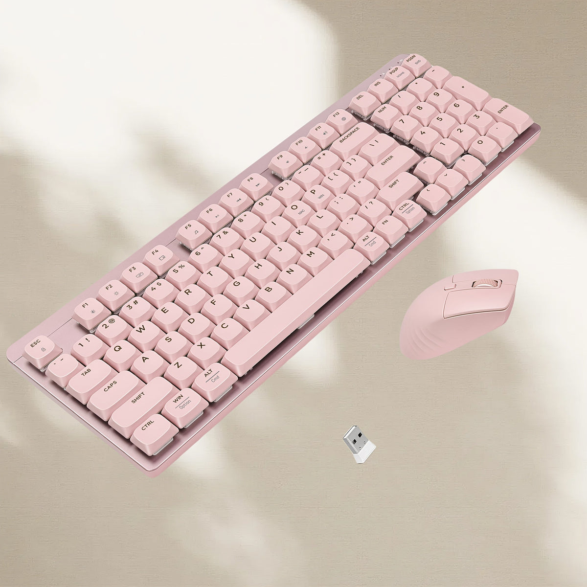 Wireless Keyboard and Mouse Combo 98 Keys Full Size – 2.4GHz, Mechanical Feel, Quiet Keys, Ergonomic Design for PC, Mac, Laptop, Office & Gaming | 3 Color Options