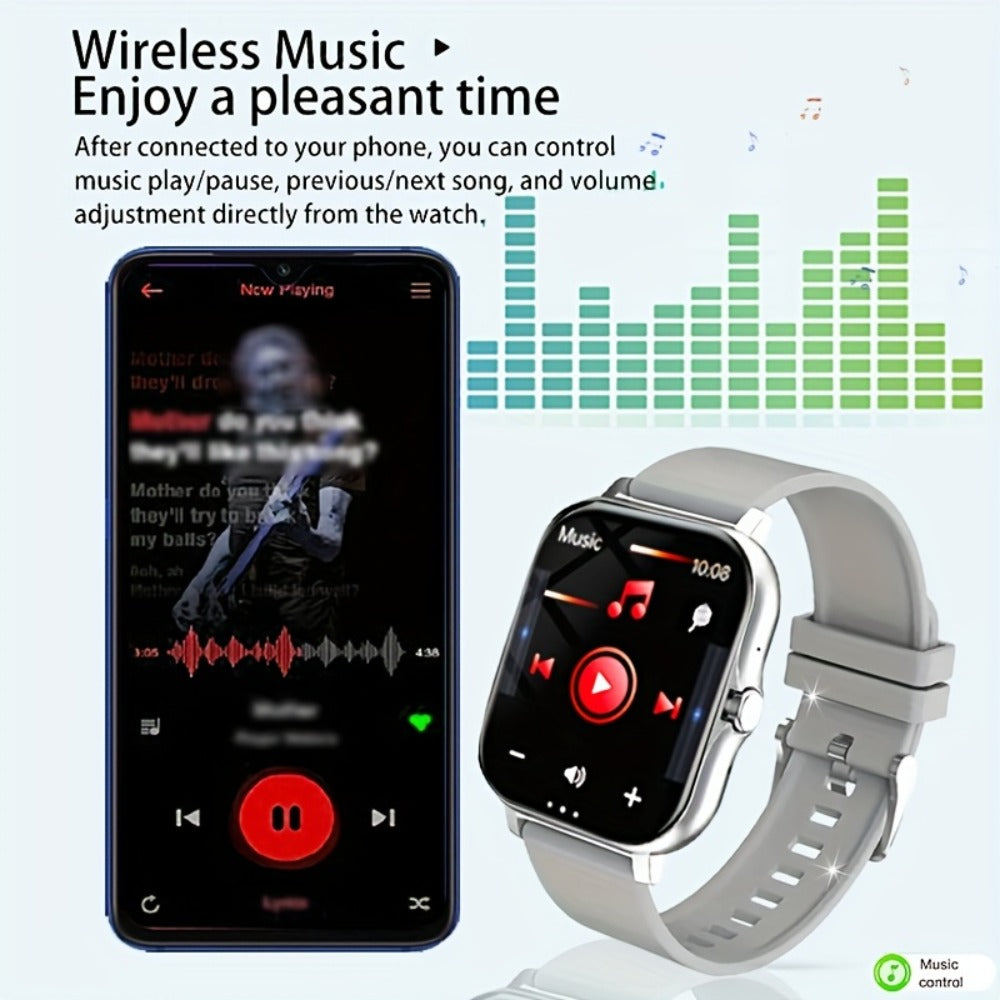 Email Display Smartwatch 1.83" Full Touch – Wireless Calling, Pedometer, Activity Tracker, Multi-Exercise Modes, Dual TPU Strap, USB Rechargeable – Unisex Fitness Watch Pink Silver Black Gold