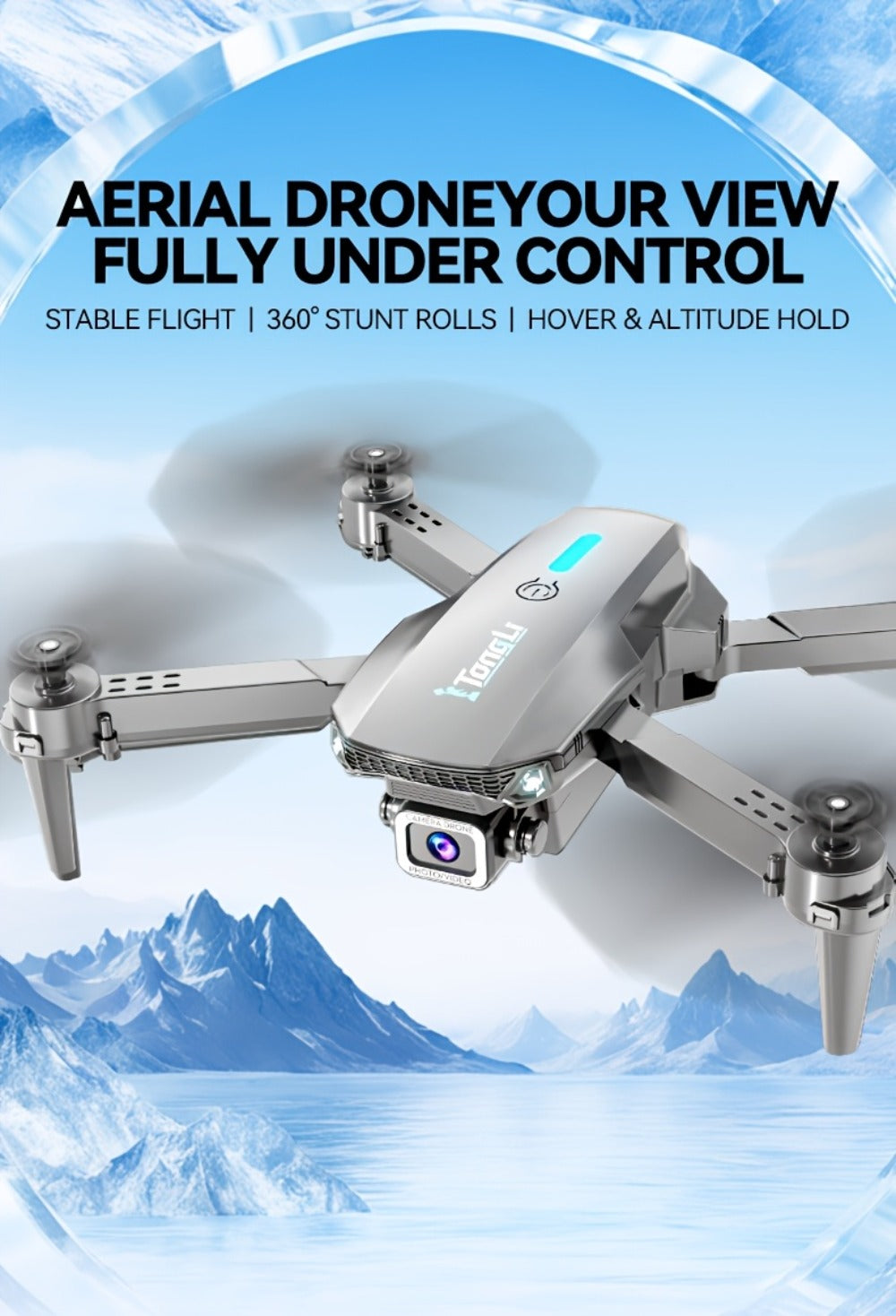 Foldable HD Camera Drone Free Storage Bag USB-C Charging 3D Flips Single or Dual Camera Built-in Screen Remote | Beginner Vlogging Aerial Photography Quadcopter Gift for Kids Teens Adults