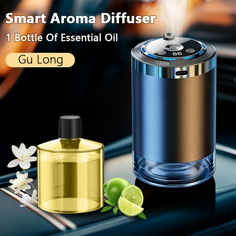 Starry Sky Car Aroma Diffuser with Ambient Light & Humidifier – USB Smart Air Freshener, 50ml Essential Oil Included, Ocean & Cologne Scents, Auto Interior Decor Gift for Car Lovers