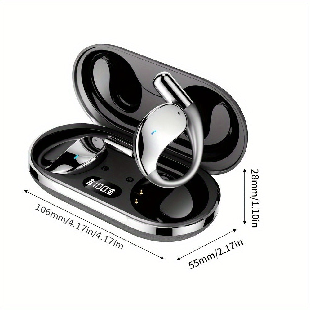 6-Mic AI Translation Bone Conduction Headset 144 Languages, Real-Time Translator Wireless Headphones, Meeting Notes Recording, Intelligent Noise Cancellation, Touch Control, Deep Bass, Open-Ear for Running Sport Business