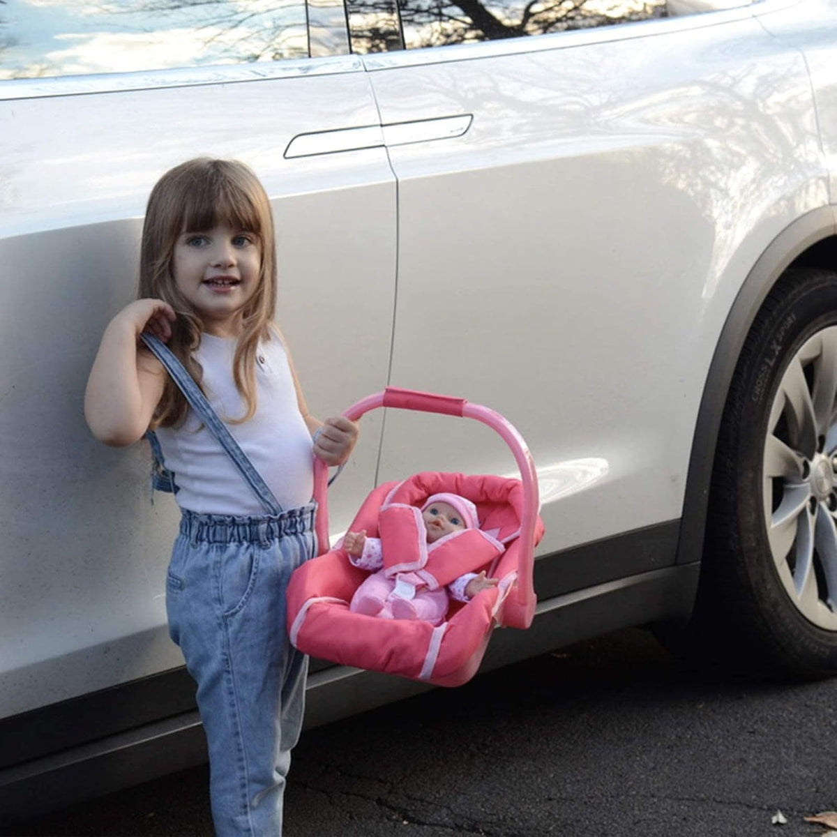 Pink Unicorn Doll Car Seat and Carrier for Dolls Up to 18 Inches