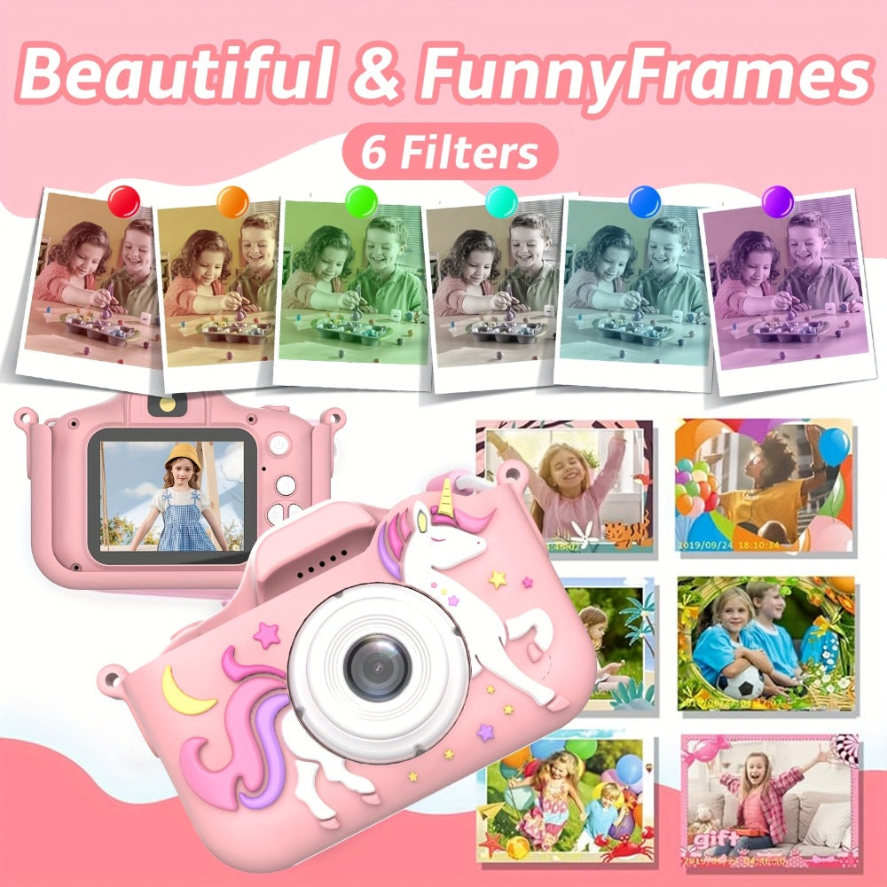 Kids Digital Camera with 1080P Video, 6 Photo Modes and 32GB Memory Card