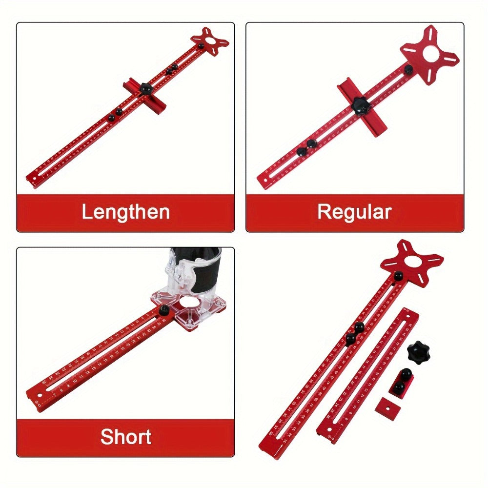 Circle Cutting Jig 3-in-1 Woodworking Router Fixture Expandable 3.54 to 24 Inch Diameter Adjustable Slotting Positioning Tool for Precision Circular Hole Milling DIY Professional