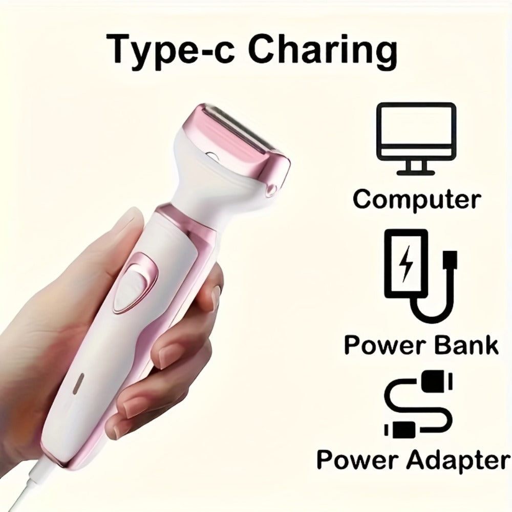 Facial Hair Remover for Women Electric USB Rechargeable Multifunctional Trimmer Set for Eyebrows Nose Face Legs Painless Portable Lady Grooming Kit Pink Purple Gift Set