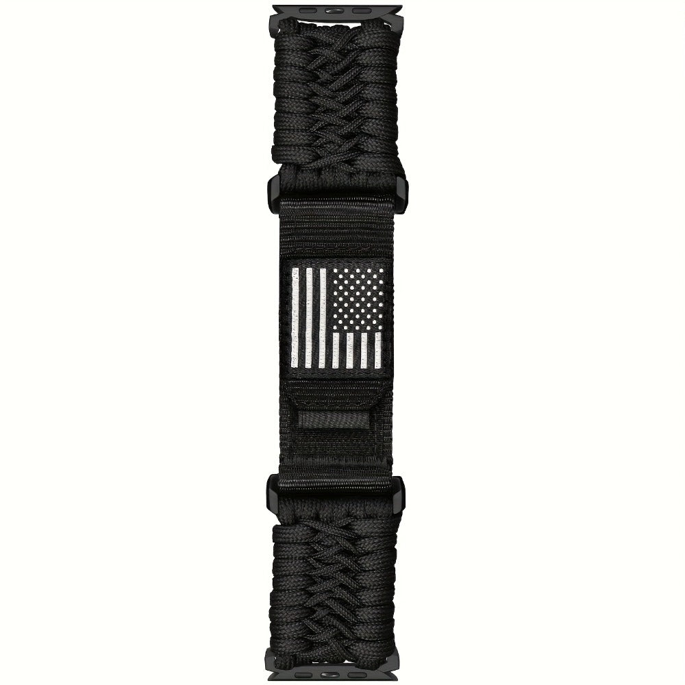 Rugged Nylon Sport Loop Apple Watch Band for Men – Woven Adjustable Strap Compatible with Apple Watch Ultra 3 2 1 Series 11 10 9 8 7 6 5 4 SE 49mm 46mm 45mm 44mm 42mm S M L XL Army Green Black Orange