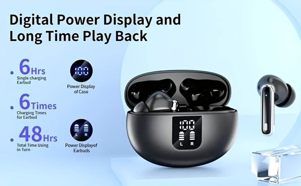 6-Mic AI Translation Earphones 3-in-1 Smart Noise Cancelling, Translate 144 Languages HiFi Sound Long Battery Life, Universal Smartphone Wireless Earbuds for Business Travel Meetings International Use
