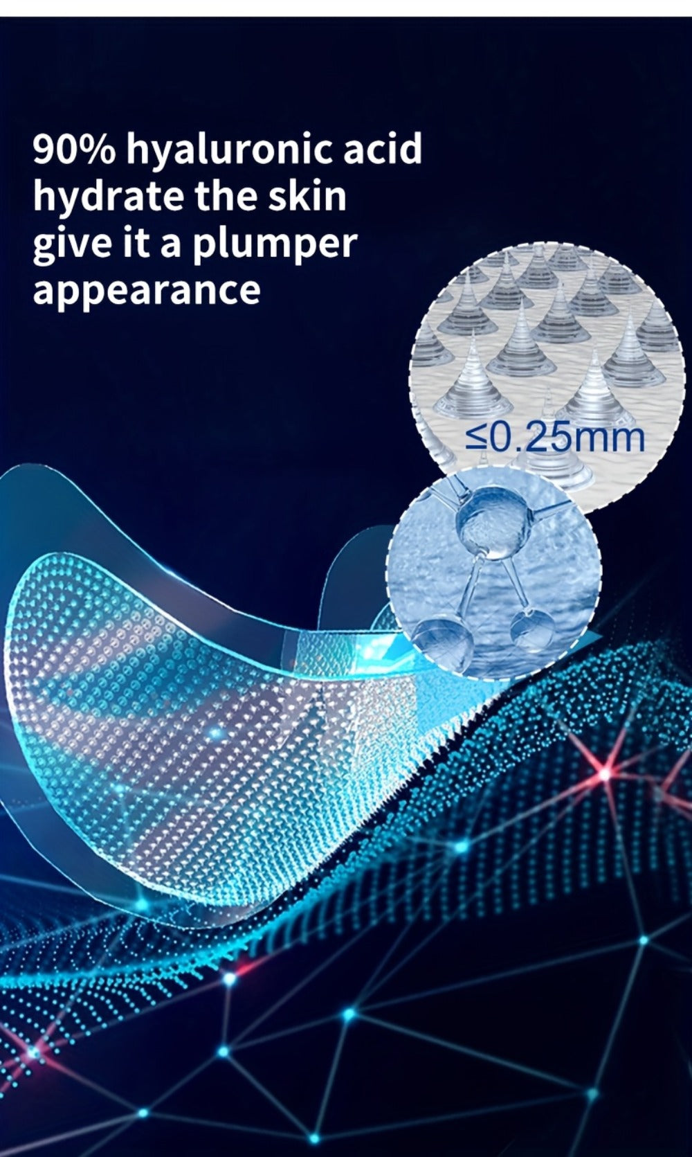 Anti-Aging Microneedle Eye Patches Hyaluronic Acid Dissolving Under Eye Mask for Dark Circles Wrinkles Puffiness Deep Hydrating Moisturizing Skin Care Treatment Set 3 Boxes