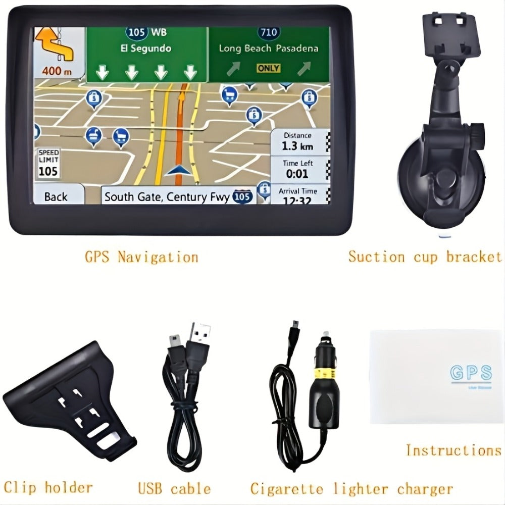 7-Inch GPS Car Navigation System with Touchscreen & RDS Traffic Update – HD Display Android Navigator for Cars & Trucks, Entertainment Features, 256MB+8GB, Wireless Connectivity