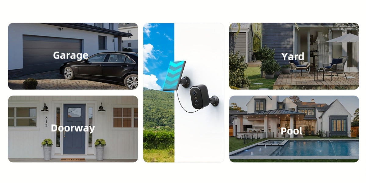 Solar WiFi Security Camera Indoor Outdoor – Dual Band 5G & 2.4GHz, Wire-Free Home Surveillance, Pet & Baby Monitor, Smartphone App Control, Rechargeable Solar Powered by Wesecuu