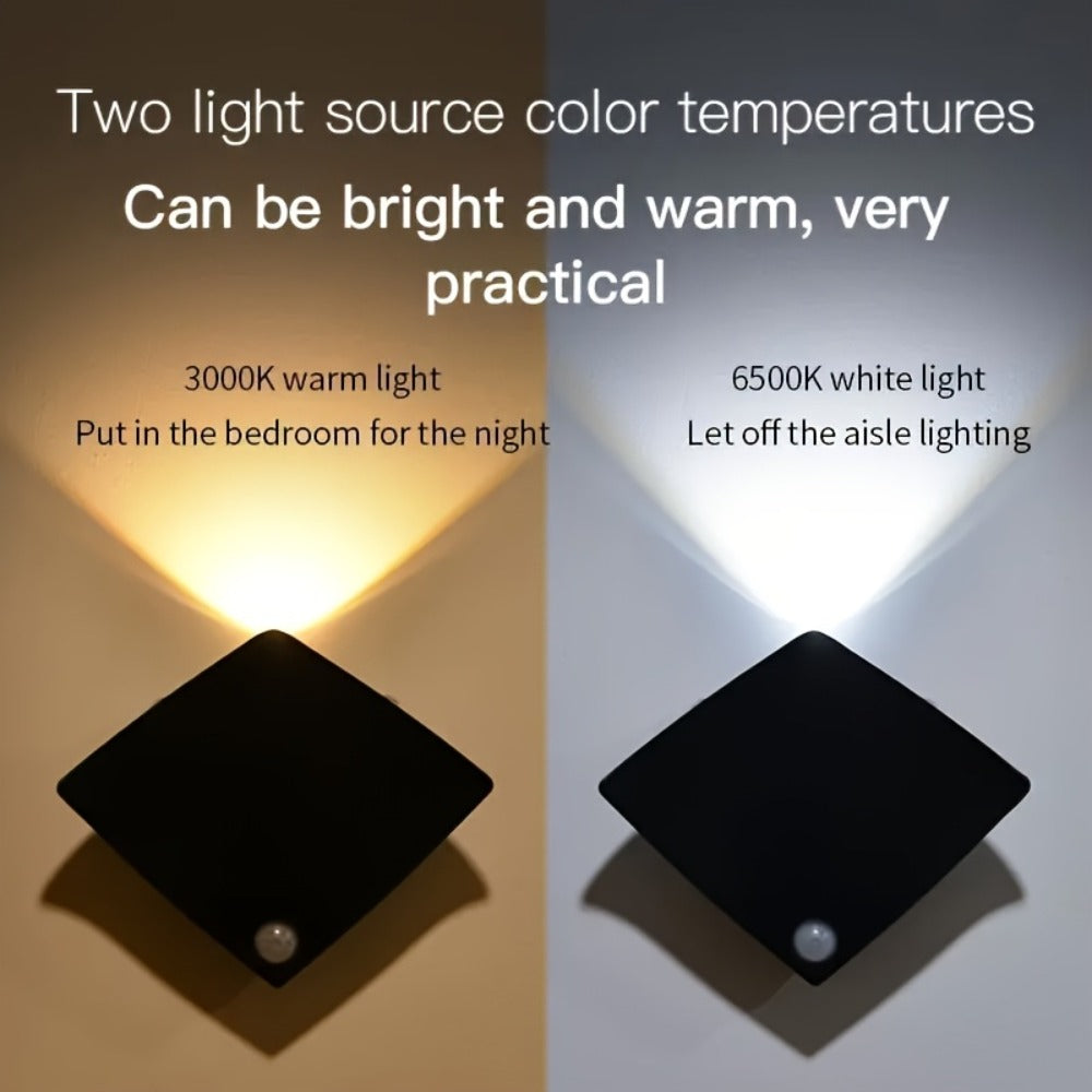 Magnetic LED Motion Sensor Wall Light USB Rechargeable – Wireless Night Light for Hallway, Stairs, Bedroom & Kitchen in White or Warm Light (1, 2 or 4 Pack)