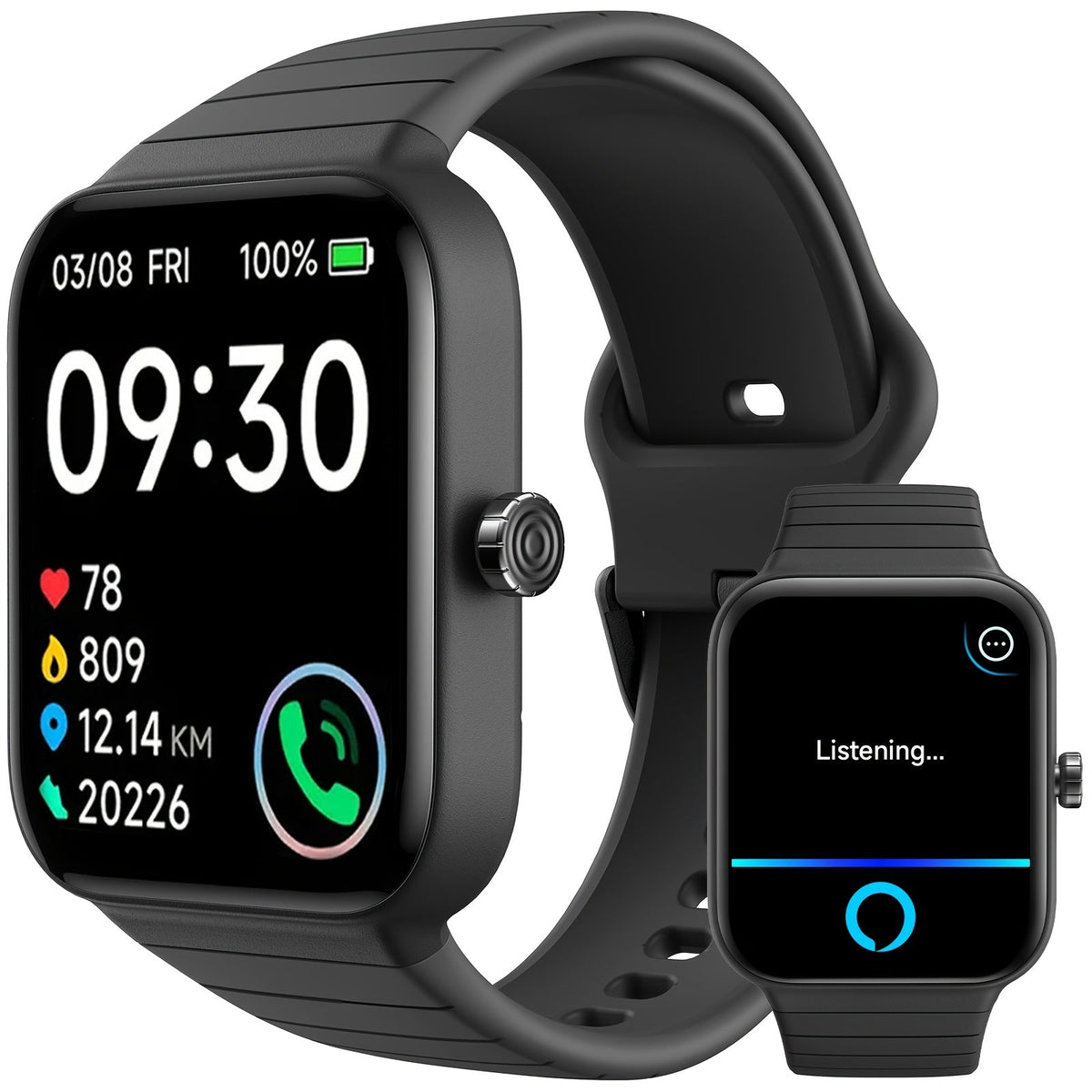 Fitness Tracker Smartwatch with Alexa Built-in FAWEIO 1.95" Large Display, Wireless Calling, 100+ Sport Modes, Pedometer Heart Rate Sleep Blood Oxygen, Compatible with iPhone & Android – Smart Watch for Men Women 11 Colors