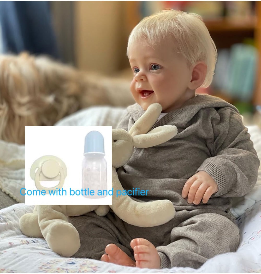 24-Inch Reborn Baby Boy Doll with Cloth Body and Hand-Rooted Hair
