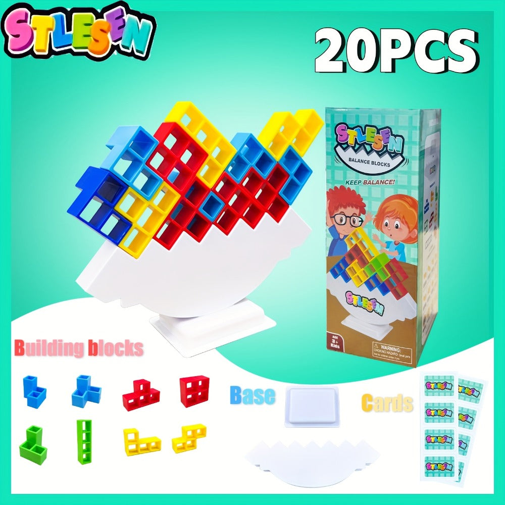 Balancing Stacking Blocks Game Set, Tumble Tower Family Game in 16 to 68 Piece Sizes