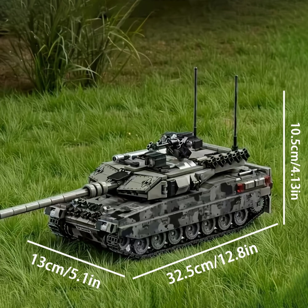 RC Military Tank, 2.4GHz All-Terrain Tracked Armored Vehicle with Turret Rotation, Ages 6+