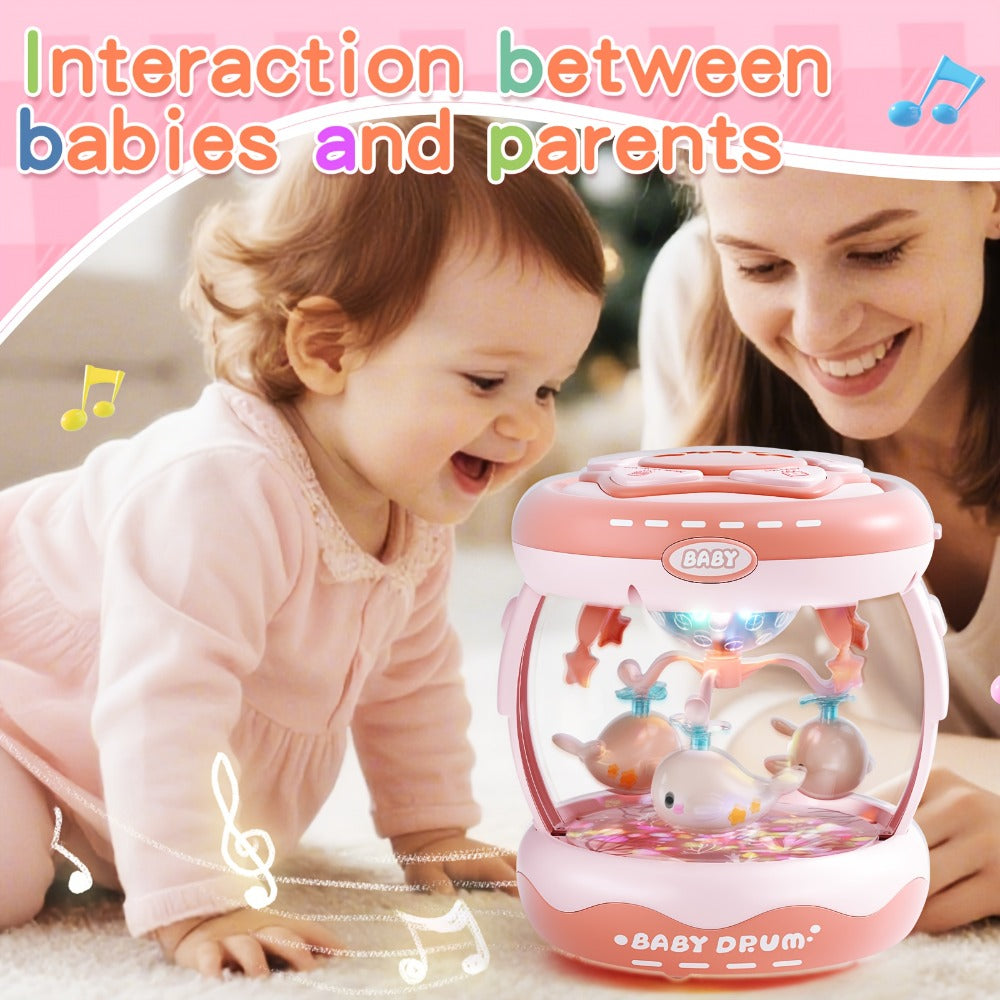 Baby Rotating Projector Music Toy 3 Months+ – Interactive Animal Sounds & Lights, Multi-Functional Sensory Learning Toy for Infants, Party Music & Motor Skills Development Gift for Boys & Girls