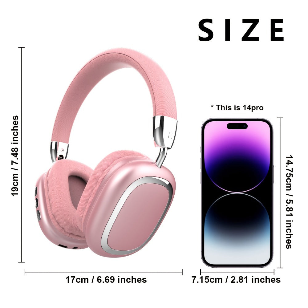 Noise Canceling Wireless Over-Ear Headphones Bluetooth 5.3 Metal 90° Rotating Earpads 6-8Hr Playtime for Music Gaming Commuting iOS Android Windows Compatible