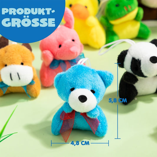 Mini Stuffed Animal Keychains, 36-Pack Assorted Designs, 2.5-3 Inch Party Favor Toy