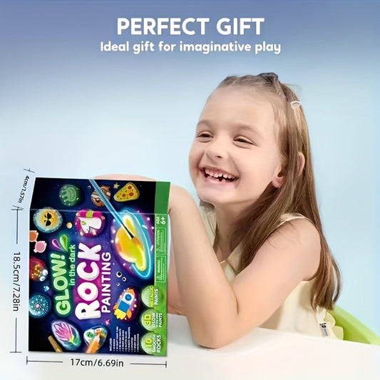 Glow in the Dark Stone Painting Kit for Kids – Rock Painting Art & Craft Set for Graffiti-Style Designs