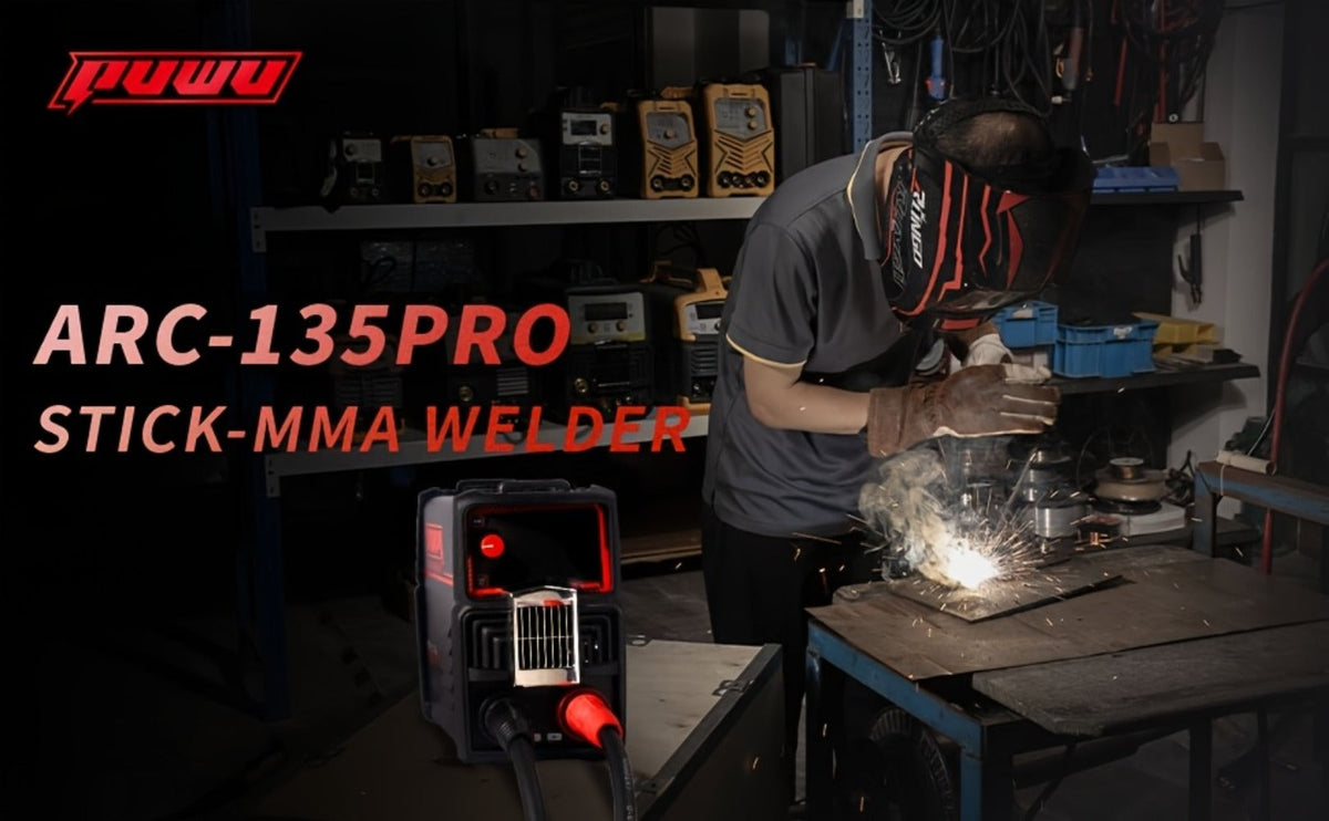 135A 110V MMA Arc Welder Stick Lift TIG 2-in-1 DC Inverter Welder LCD Digital Display Hot Start Thermal Protection Portable Welding Machine