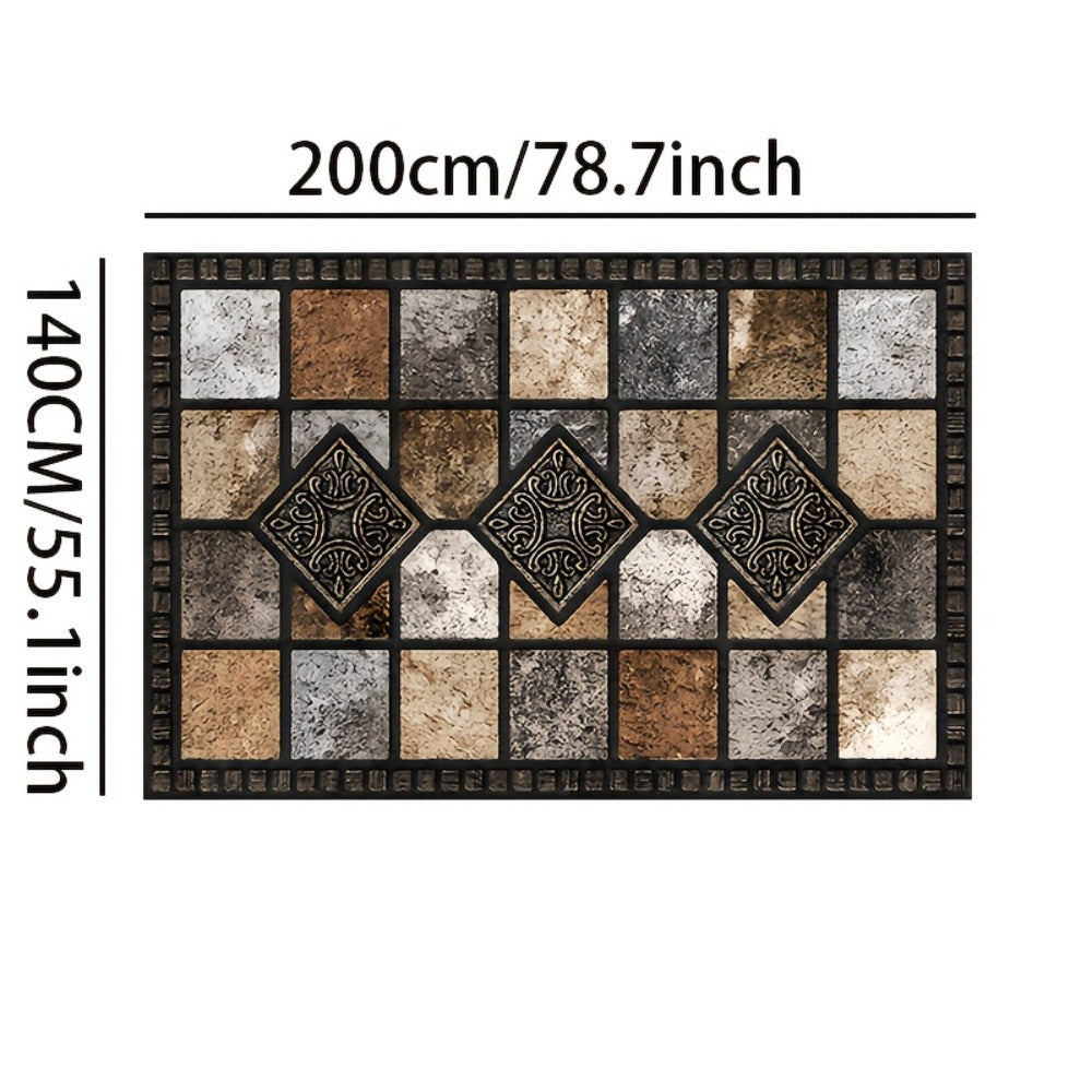 Marble Print Area Rug Luxury Soft – Non-Slip Indoor Outdoor Carpet for Living Room, Bedroom & Entryway, Warm Cozy Tile Pattern Floor Mat, 56x80 Inches