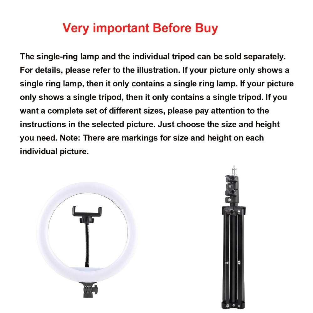 Desk Tripod Ring Light 10 12 Inch with Phone Stand, Adjustable Height 15 to 43 Inches, Dimmable LED Circular Light for Selfie Photography, Makeup, YouTube, TikTok & Live Streaming