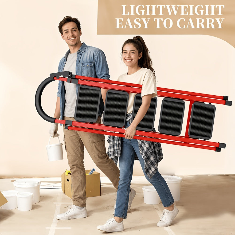 Folding Step Ladder with Anti-Slip Pedals & Handrail – 2/3/4/5 Step Stool for Adults, Sturdy Steel, Lightweight Portable, Non-Slip Feet, Rust-Resistant, Foldable for Home Kitchen Office Bedroom Use