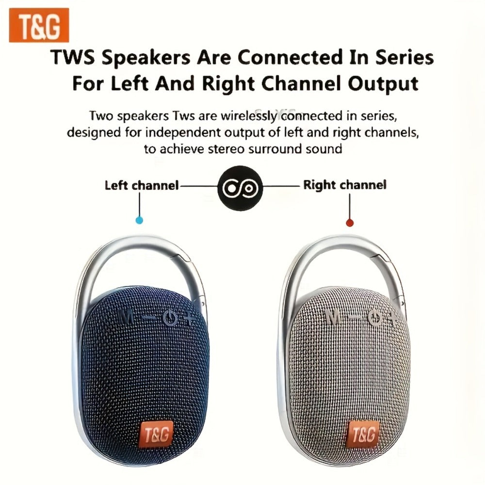 Mini Portable Bluetooth Speaker with LED Lights – Micro SD/TF Card Support, Integrated Latch, Stereo Audio, Compact Wireless Speaker for Home, Outdoor, Travel, Camping, Halloween & Holiday Parties