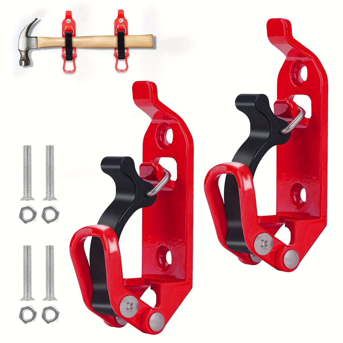 Roof Rack Shovel Mount 2-Pack – Metal Clamp Bracket Kit with Rubber Clamps, Quick Release Axe Holder for Roof Rack, Truck Bed, Boat, RV & Trailer, Fits Shovels, Axes & Long Handle Tools