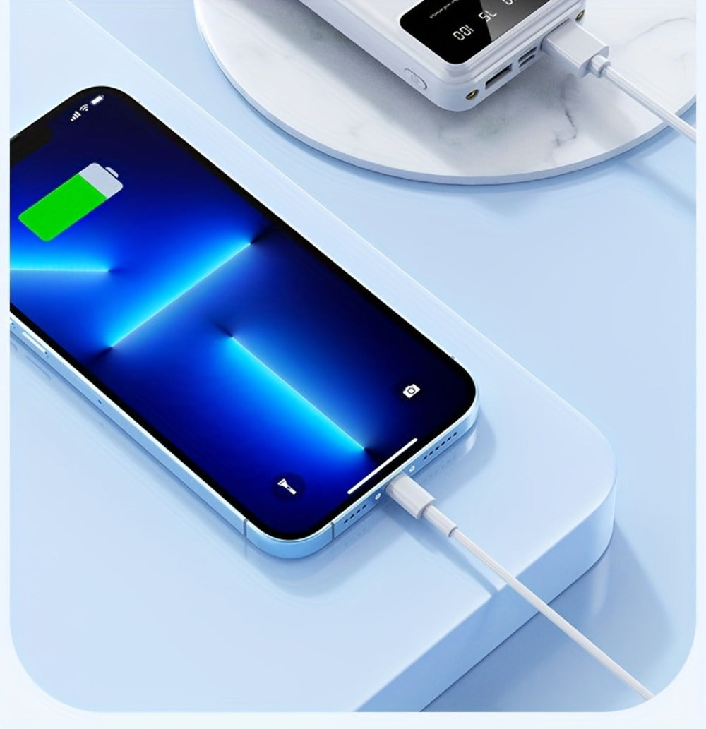 50000mAh Power Bank Outdoor Emergency Charger with LED Display Flashlight Dual USB Backup Battery Pack for iPhone Android Samsung – Portable Solar Travel Charger