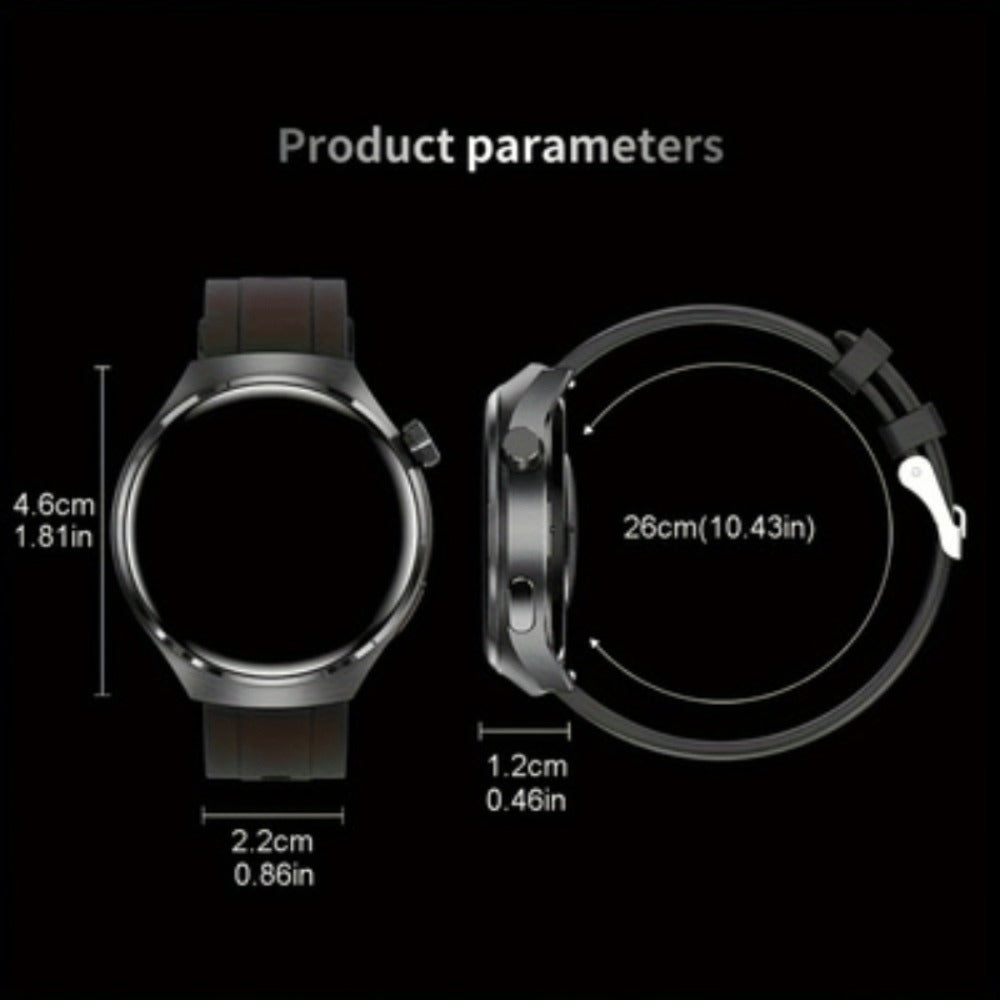 OLED Smartwatch 2.01 Inch Round Screen 95% Screen Ratio Fitness Tracker Running Cycling Walking Step Counter Music Control 300mAh Battery Lightweight Silicone Band Men Women 7 Styles Black Gray 2026