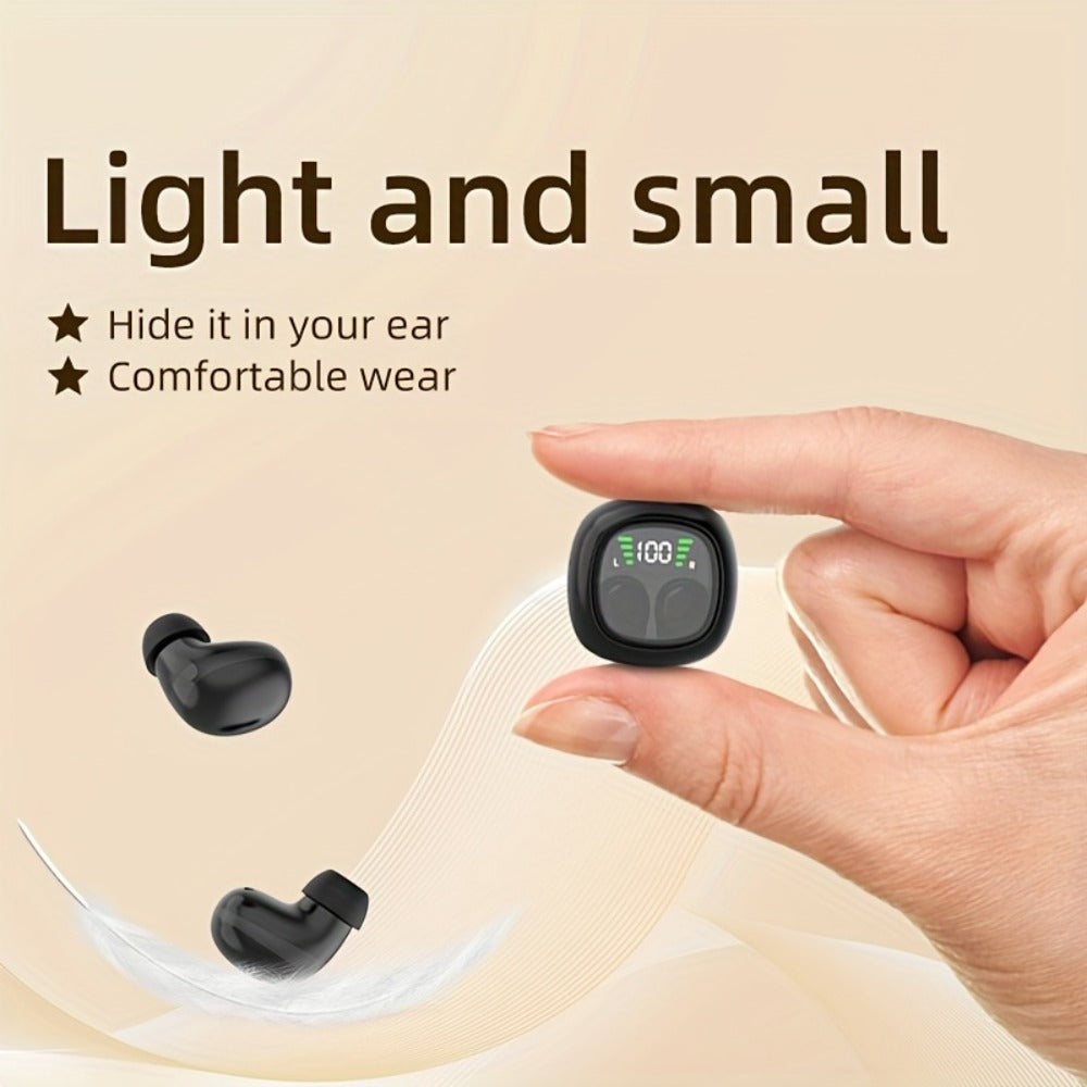 HiFi Touch Control Wireless Earbuds, Ultra-Small In-Ear Headphones with LED Charging Case & Built-In Mic, Stereo Sound, Fitness Running Sleep Work Travel Earphones Compatible with iOS & Android