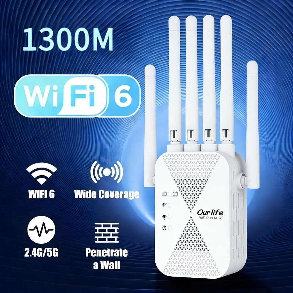 CP3600 WiFi Repeater Signal Booster 2.4GHz Wide Coverage, One-Button WPS Setup, Flexible Antenna Rotation, Adjustable Signal Strength, CISA Certified, Enhanced Stability for Home Office Apartment