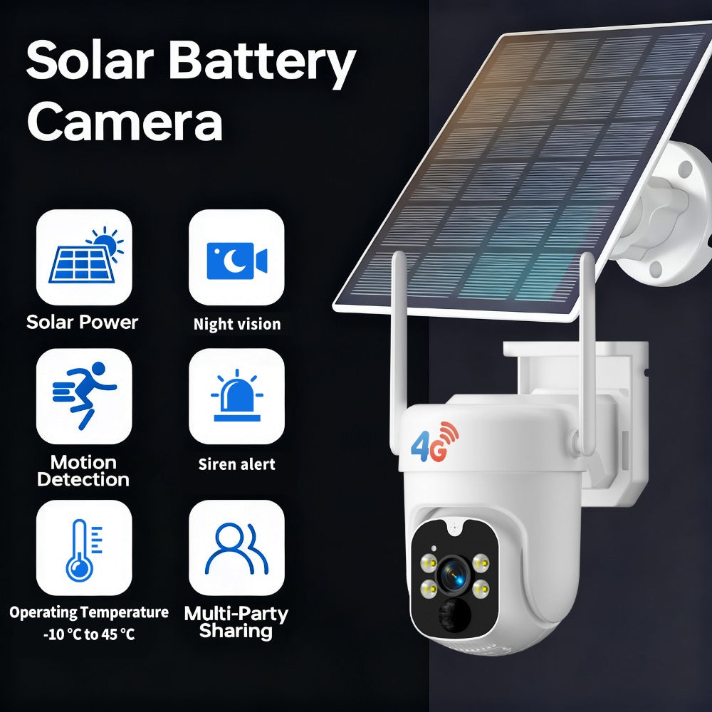 Solar Security Camera 4G Outdoor – AI Smart Alarm, Solar Powered, No WiFi & Wire-Free, 4G LTE Surveillance Camera for Farm, Villa, Ranch & Remote Property Security (TBG12)