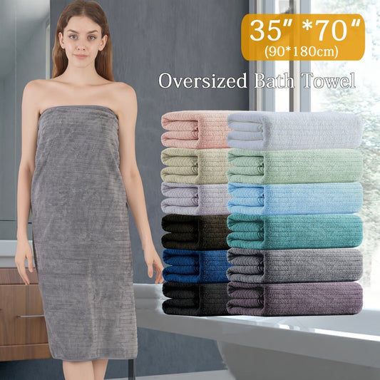 Oversized Microfiber Bath Towels, 4-Pack of 35 x 70-Inch Bath Sheets