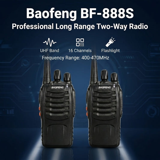 Baofeng UHF Walkie Talkies 16CH 5W – 2/4/6/8/10/12 Pack Two-Way Radios, USB Rechargeable 1500mAh Battery, LCD Display, Hi-Fi Sound, for Outdoor Sports, Hiking, Camping & Emergency Communication