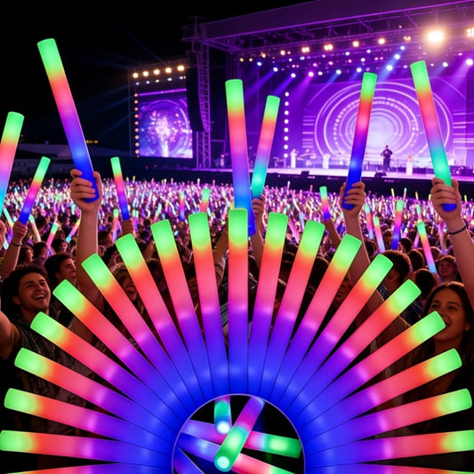 LED Foam Glow Wands, 27-Piece Multicolor Light-Up Party Pack