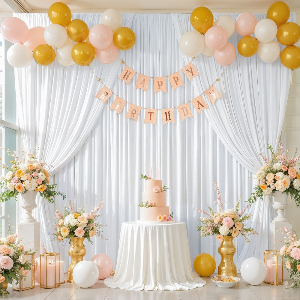 Draped Backdrop Curtains 2-Pack 10x10ft – Luxe Soft Non-Transparent Wrinkle-Free Fabric with Pole Pocket for Wedding, Birthday, Bridal Shower, Graduation, Prom & Holiday Party Decoration