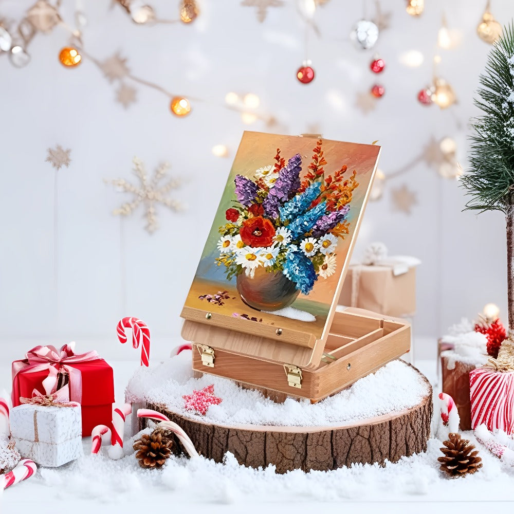 Plein Air Painting Set, 14 Pieces with Portable Sketch Box and Tabletop Easel