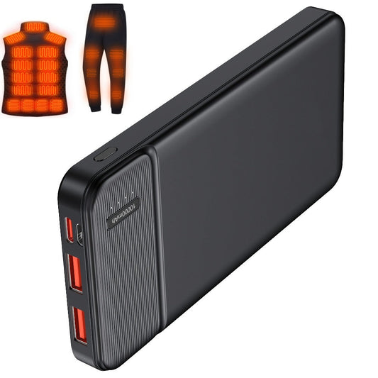 5V Heated Jacket Battery Pack 10000mAh PD 22.5W Quick Charge Portable Power Bank for Heated Vest Heated Gloves Heated Clothes Smartphone Tablet Outdoor Winter Camping Skiing Travel