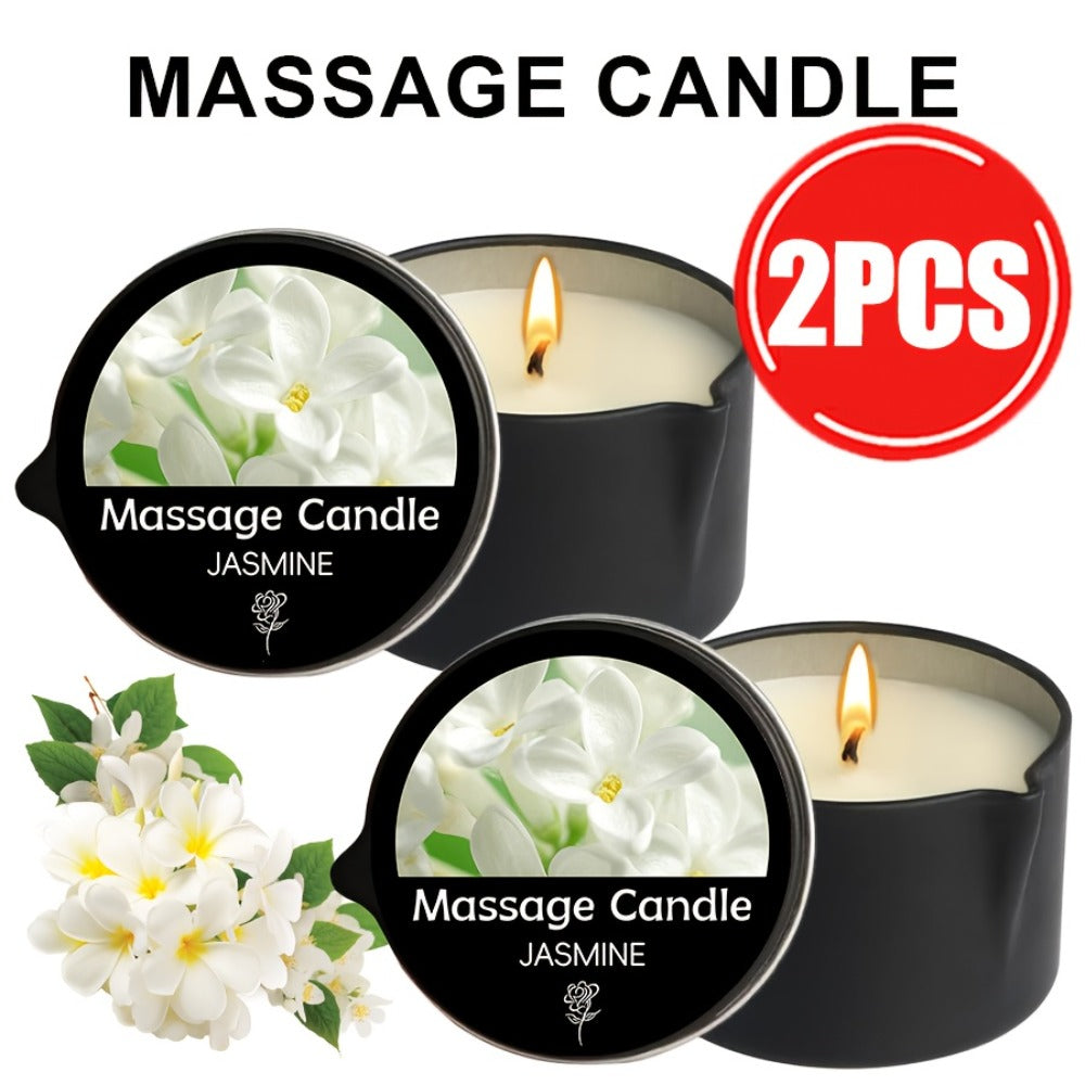 Massage Oil Candle 2-in-1 Soy Wax Scented Candle with Essential Oil Warm Moisturizing Body Lotion 20+ Scents Spa Pedicure Nail Salon Wedding Valentine Gift for Women