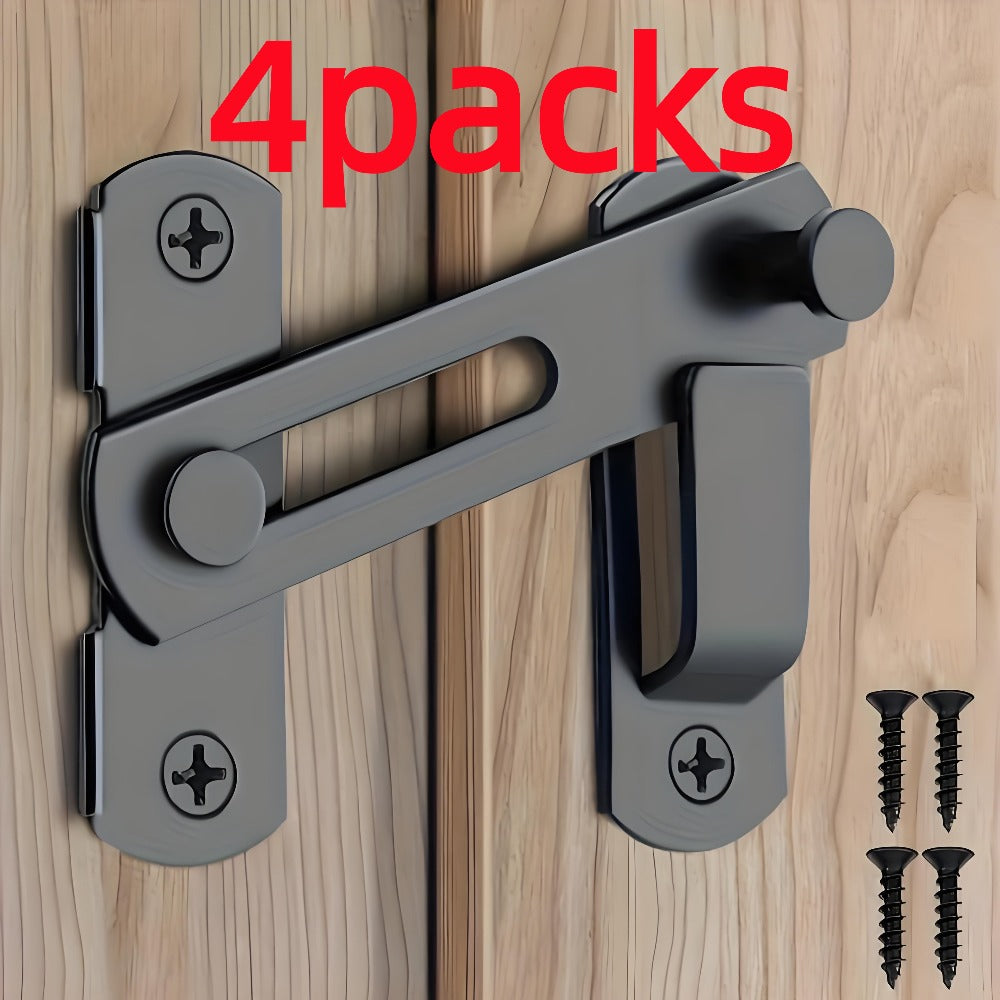 Stainless Steel Door Bolt Lock 180° Flip Latch – Set of 4 Heavy Duty Security Locks with 2 Keys for Garage Stable Bathroom Outdoor Gate Shed Fence Home Door