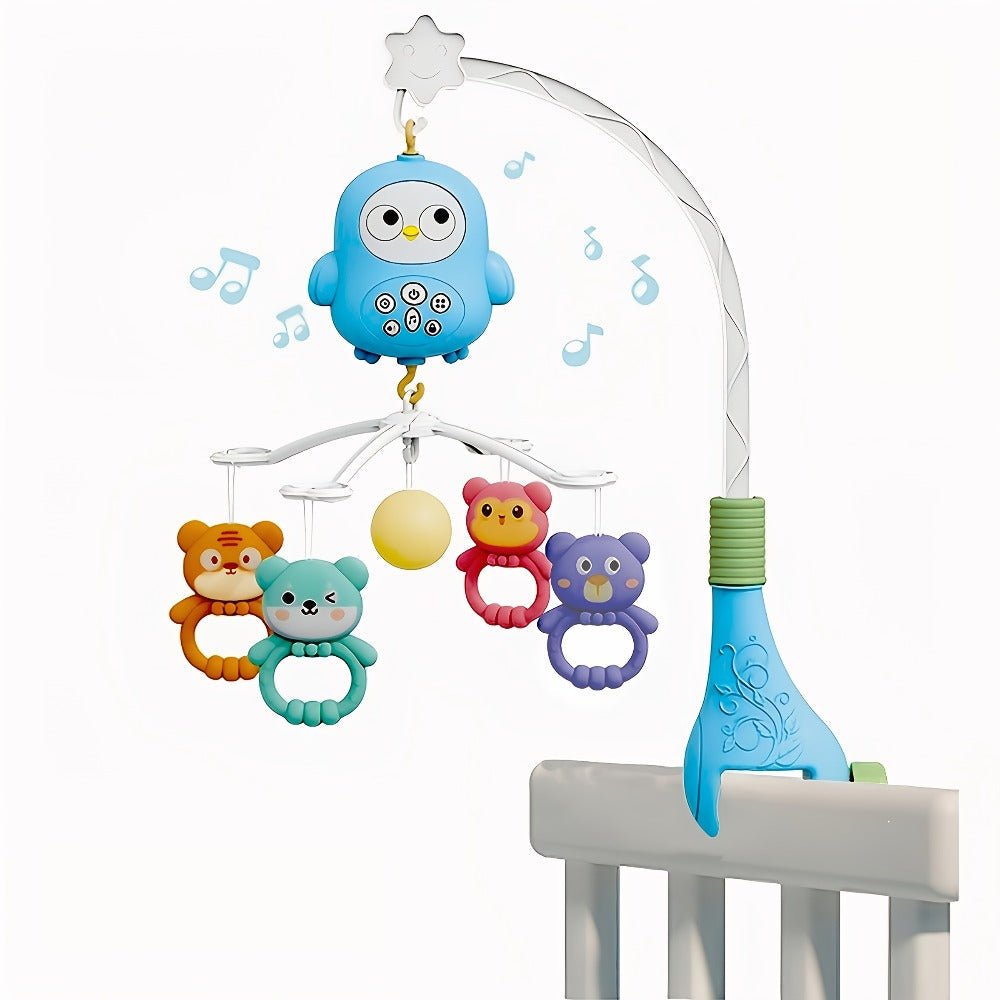Baby Musical Crib Mobile with Music & Lights Projection – Take-Along Rattle & Music Box | Owl, Star & Penguin Styles | Newborn Infant Sleep Soother Gift for Boys & Girls