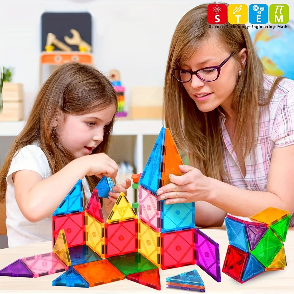 34-Piece Magnetic Tile Starter Building Set