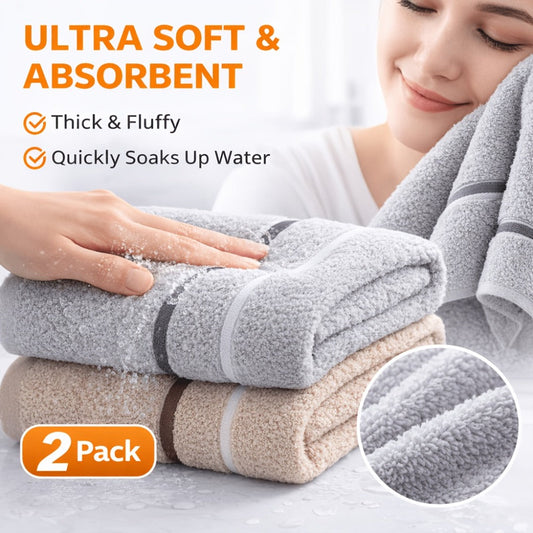 Washcloths, 2-Pack Soft Absorbent Knit Cloths for Face, Body & Kitchen
