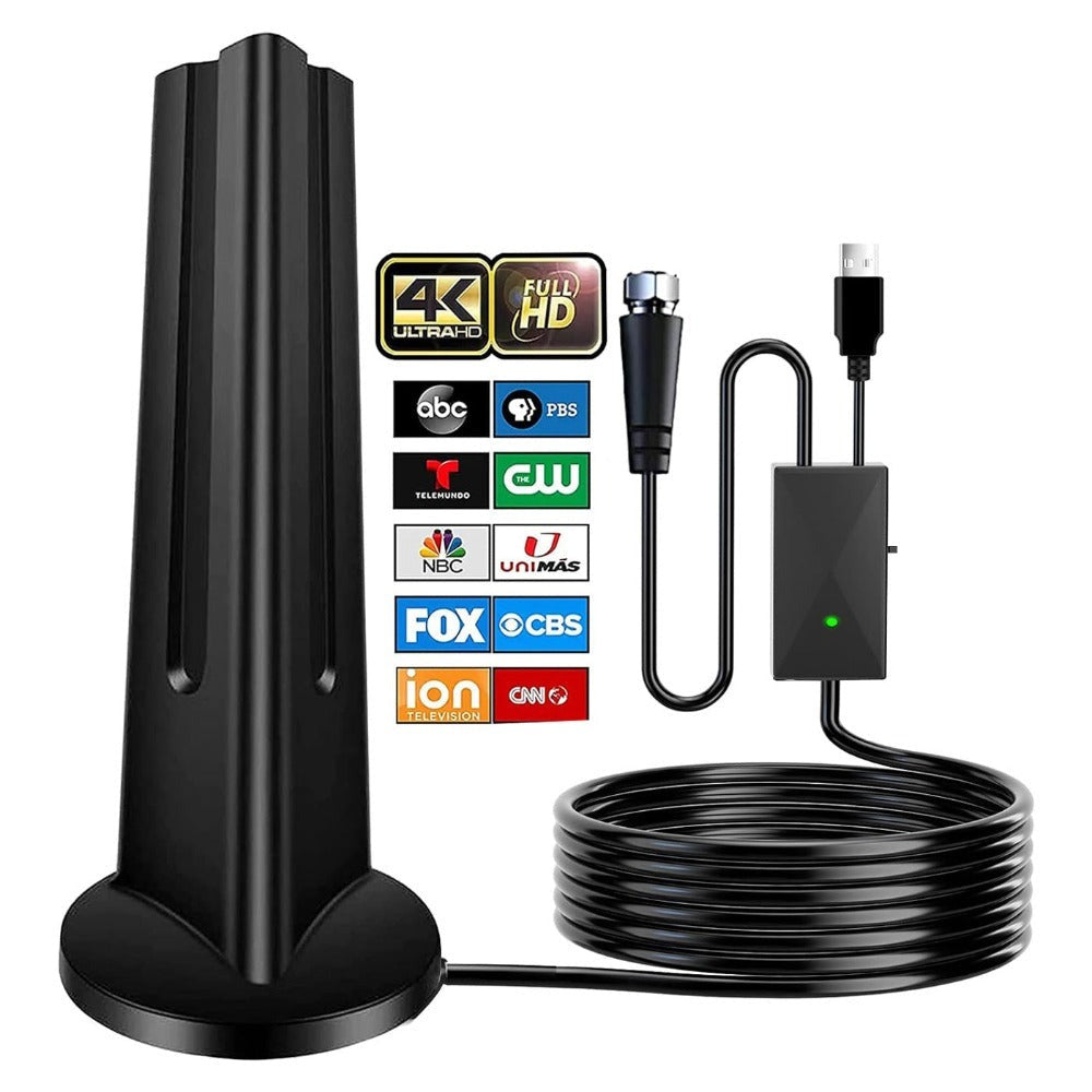 HD TV Antenna 130 Miles Range Indoor Outdoor - 2025 Amplified Digital HDTV Antenna with Signal Booster, Supports 4K 1080P, Compatible with All TVs Including Smart TVs and Older Models, 18FT Coax Cable
