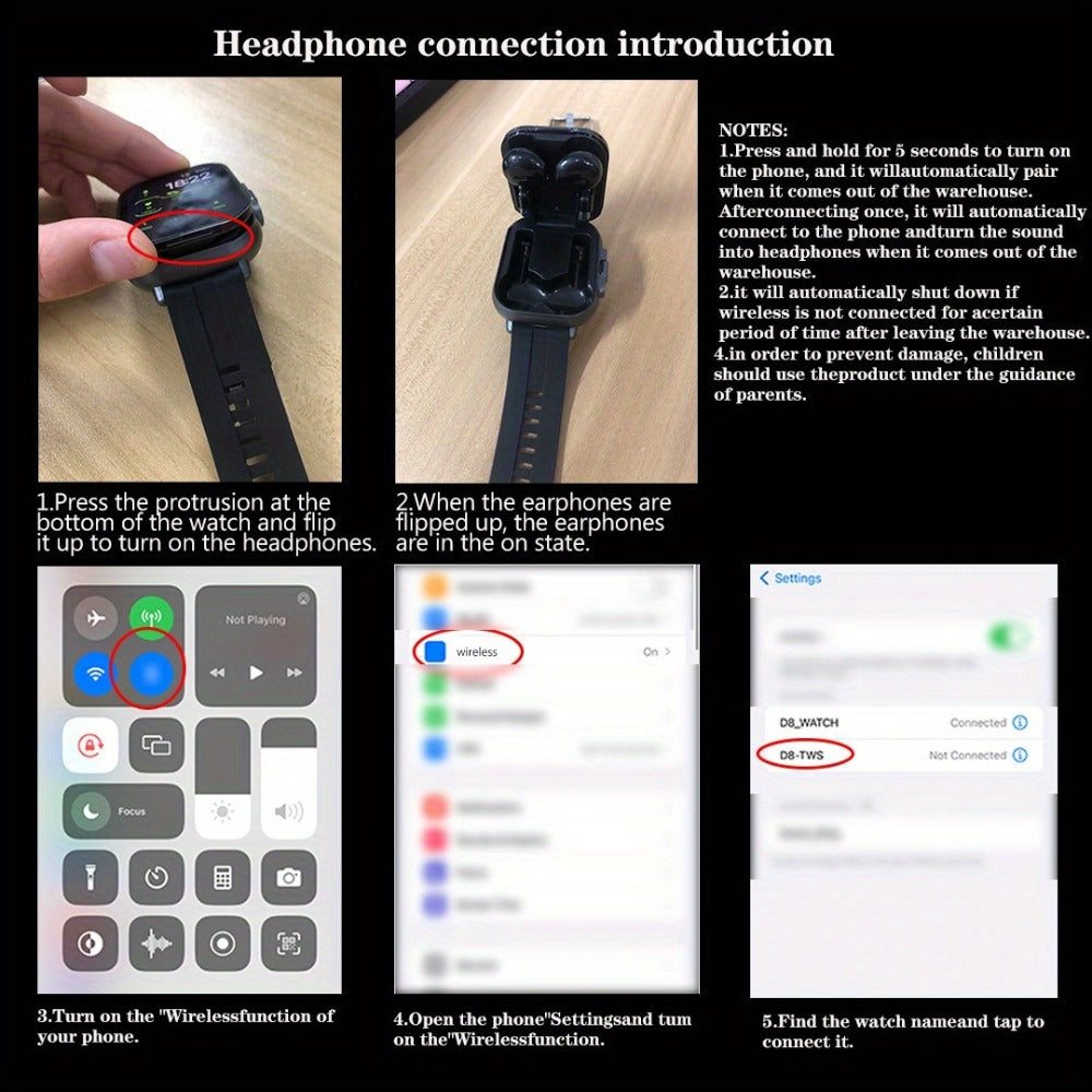 2-in-1 Smartwatch Earbuds Combo Steel & Mesh Strap for Men – Music Control Multiple Sports Modes Activity Tracking Black Silver Rose Gold Black Gold Smart Watch Earphone Gift