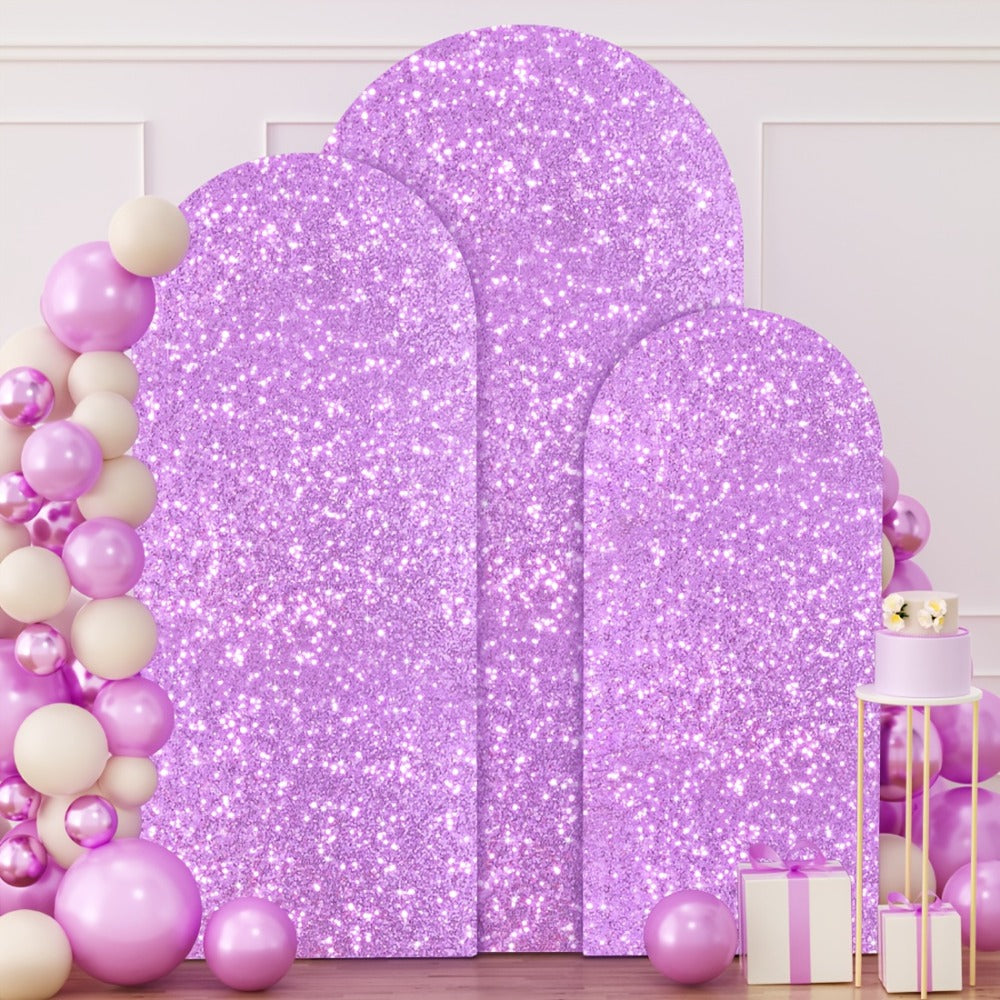 Sequins Wedding Arch Cover Set of 3 Sizes 4ft 5ft 6ft Metallic Spandex Arch Backdrop Cover Payette Glitter Arch Stand Cover for Wedding Birthday Party Decoration